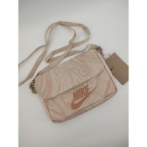 Nike Futura 365 Crossbody Bag Tan Pink Swirl Print Messenger CW9300-208 NEW